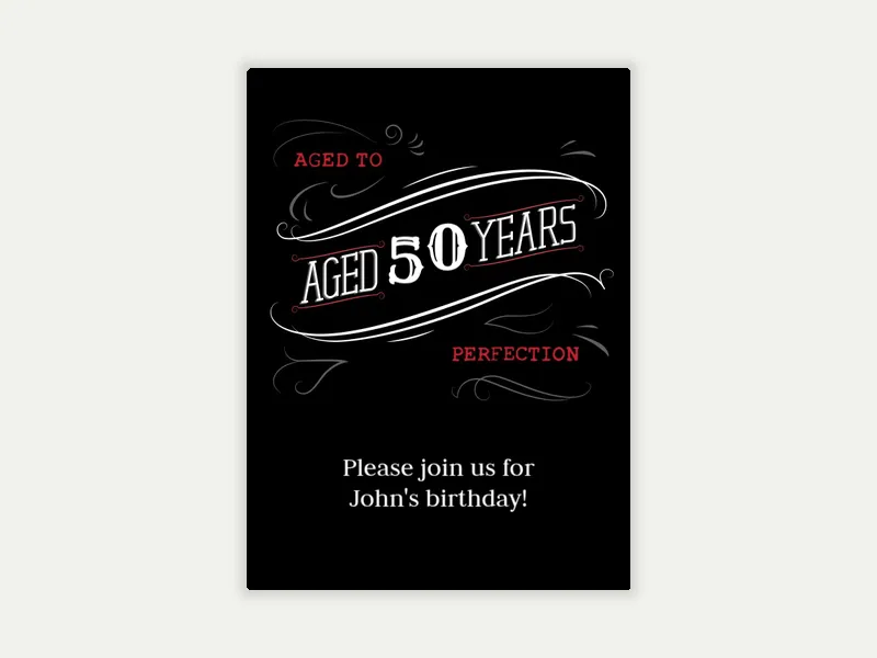 Aged to Perfection - 50th_birthday - Invitation