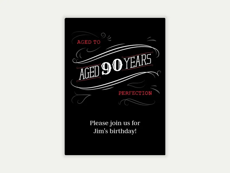 Aged to Perfection - 90th_birthday - Invitation