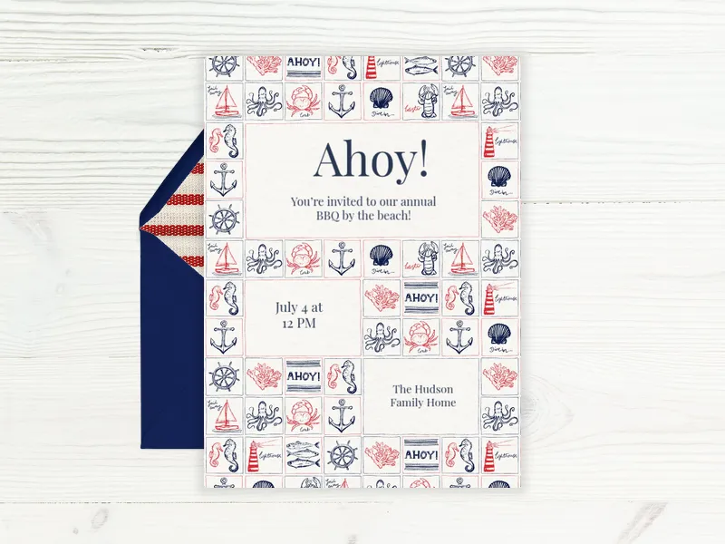 Ahoy There! - beach_party - Invitation