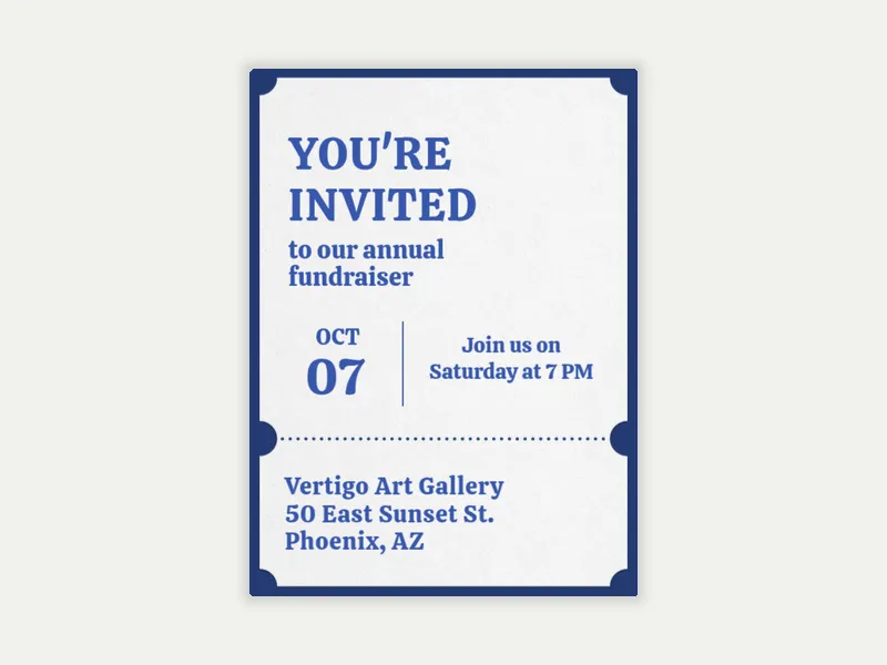 Admit One - charity_fundraisers - Invitation