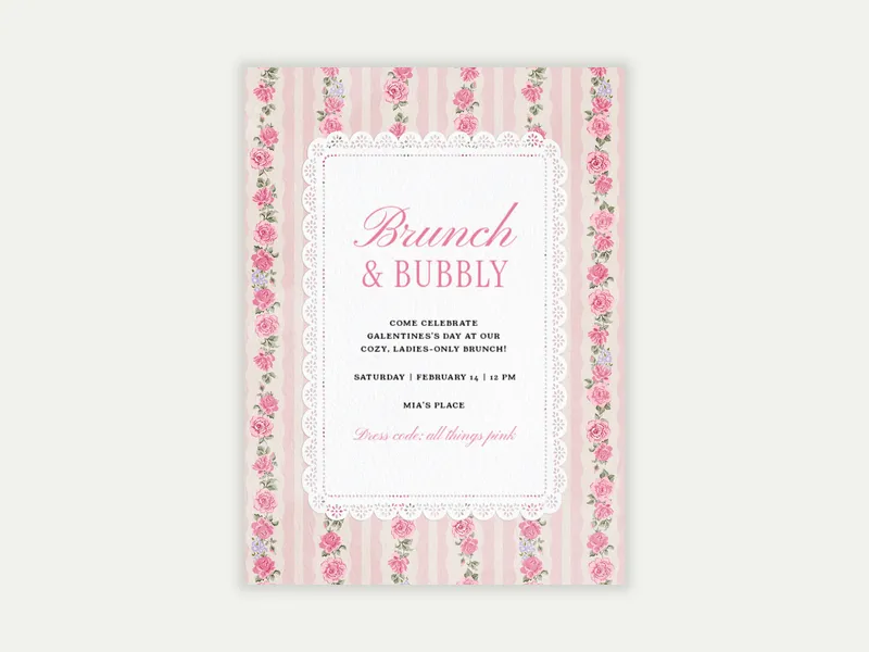 All Things Rosy - floral - Invitation