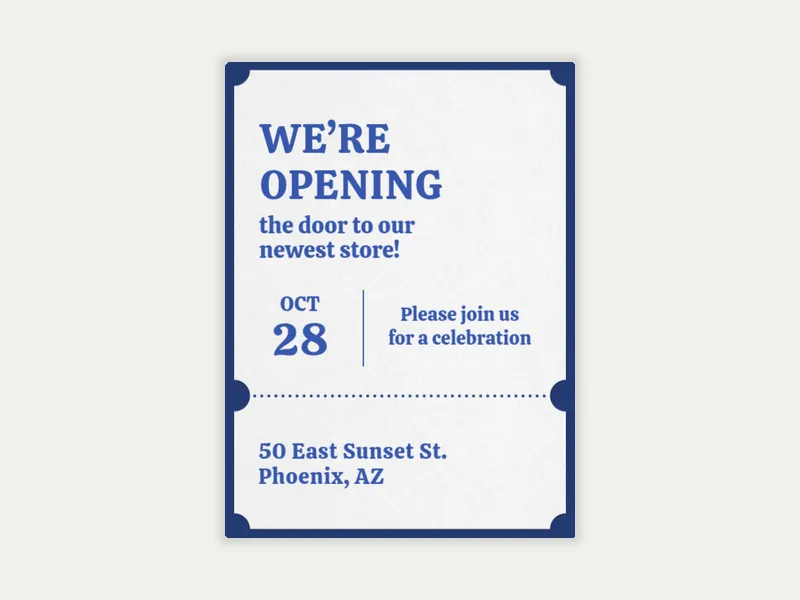 Admit One - launch_parties_grand_openings - Invitation