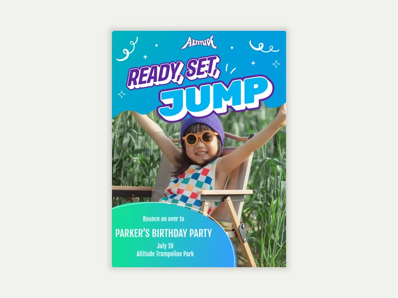 Altitude Trampoline Park: Play Happy (Photo) - altitude_trampoline_park - Invitation