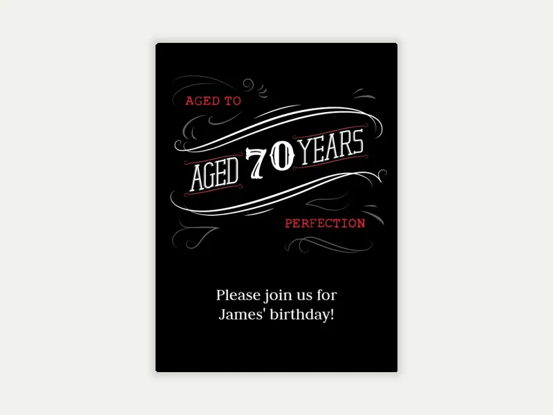 Aged to Perfection - 70th_birthday - Invitation