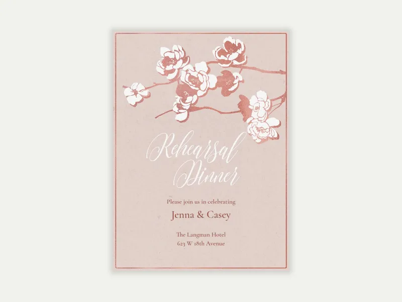 Apple Blooms - rehearsal_dinner - Invitation
