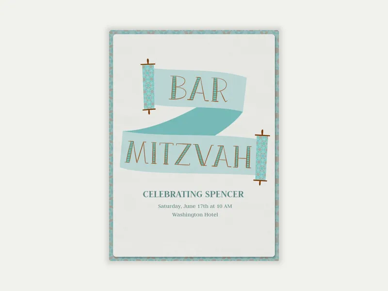 Bar Torah Scroll - bar_bat_mitzvah - Invitation