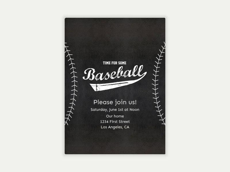 Baseball Black - baseball - Invitation