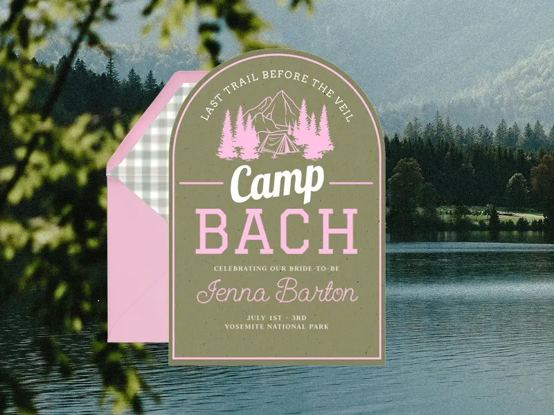 Base Camp - bachelorette - Invitation