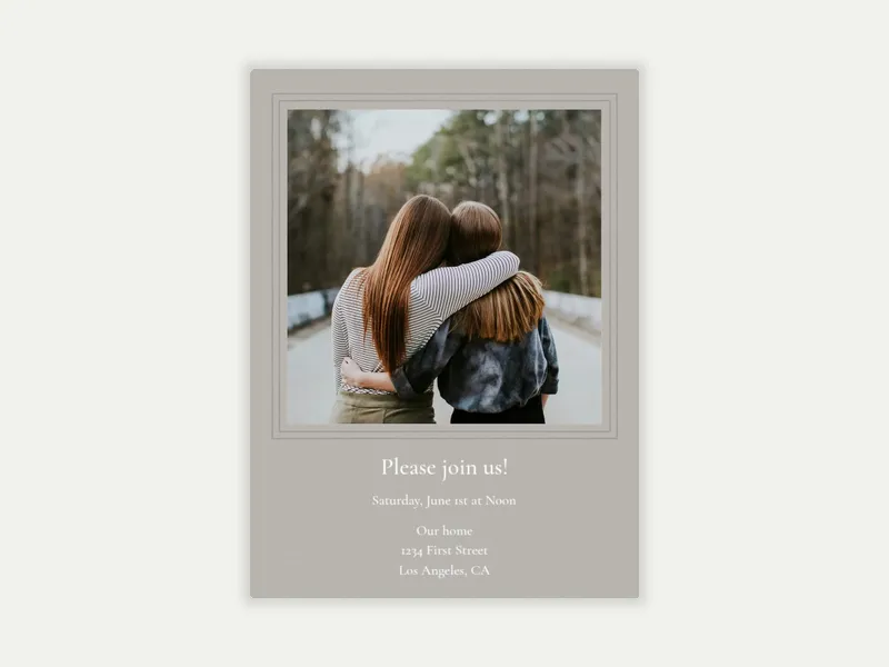 Basic Gray (Photo) Invitation free template design