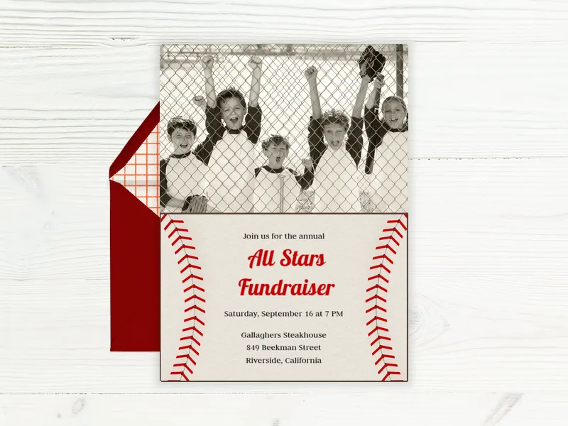 Baseball Card - baseball - Invitation