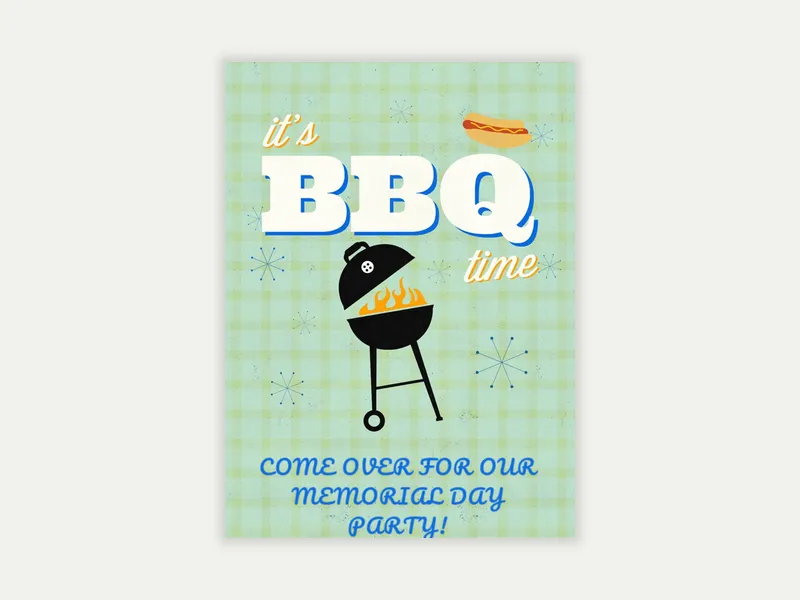 Retro BBQ - featured - Invitation
