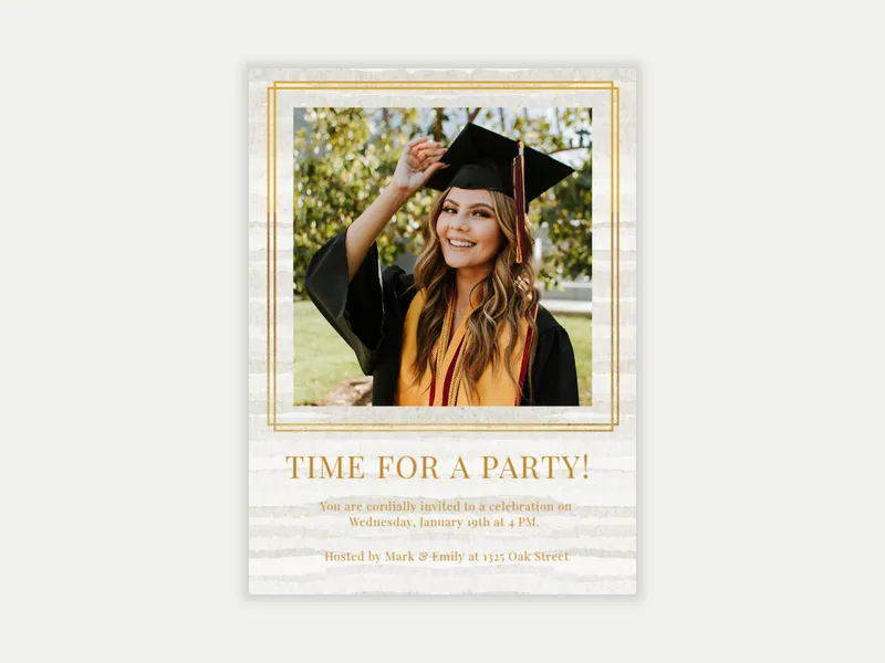 Basic Watercolor Birch (Photo) - graduation - Invitation