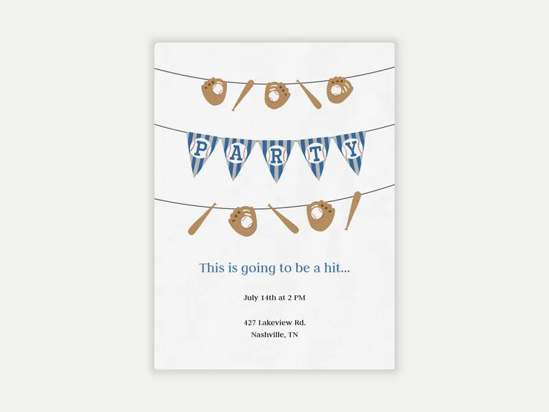Baseball Bunting - baseball - Invitation