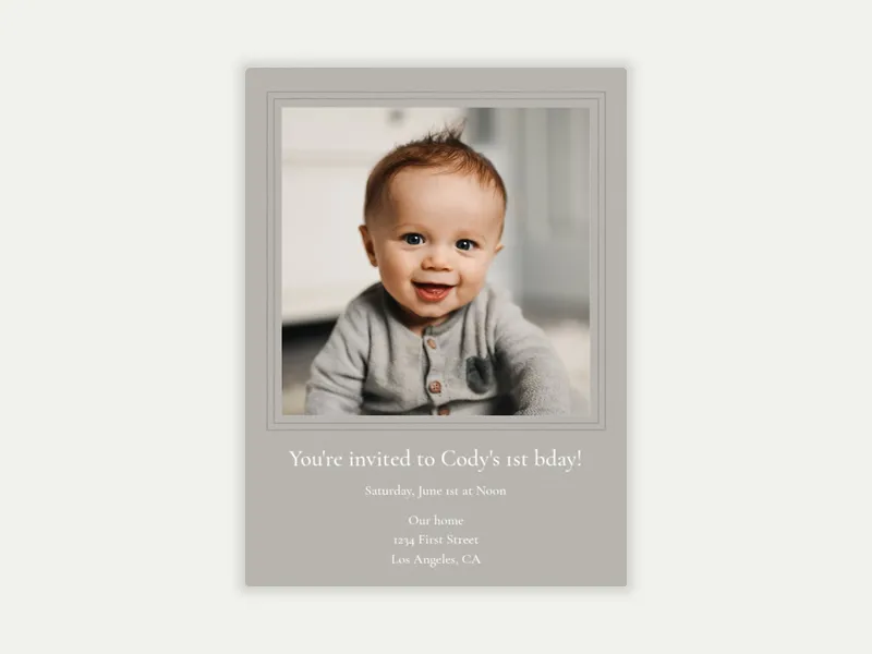 Basic Gray (Photo) - babyandkids_dyo_uyo - Invitation