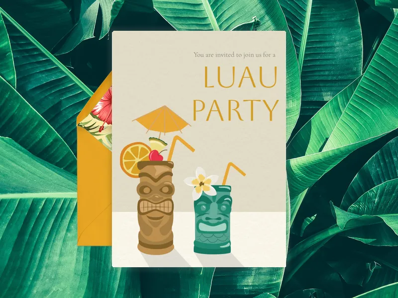 Beach Tiki Time - featured - Invitation