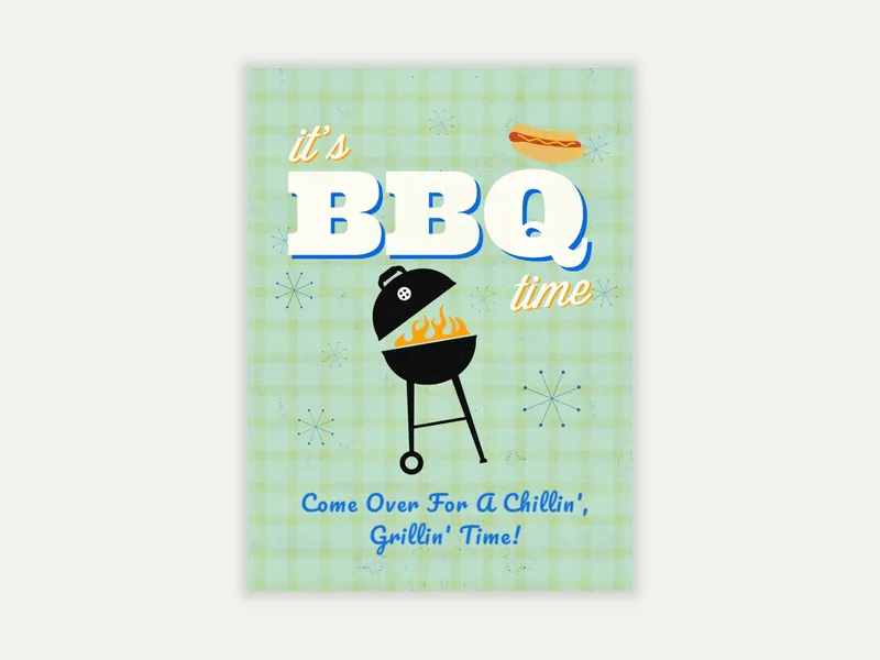 Retro BBQ - tailgating - Invitation