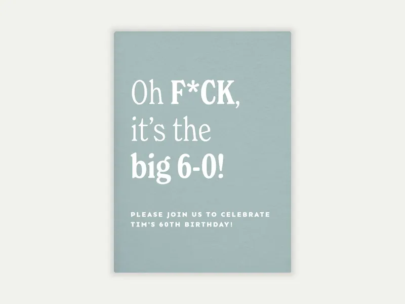Oh! It's a Big Birthday - 60th_birthday - Invitation