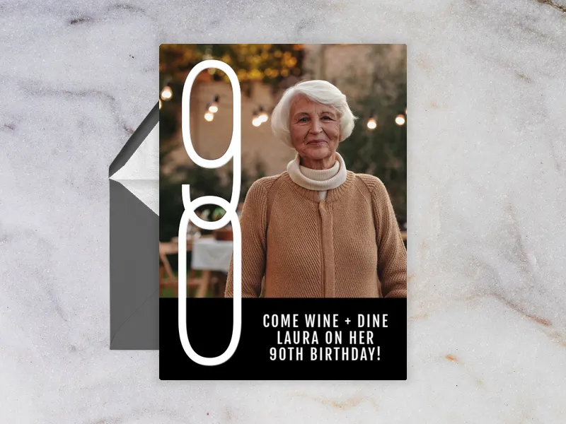 Big 90th Birthday (Photo) - 90th_birthday - Invitation