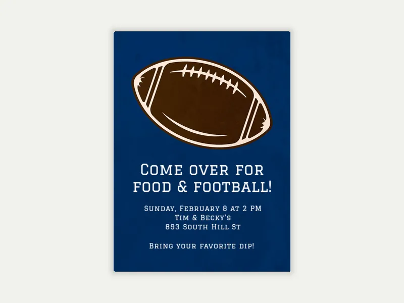 Big Game Team - tailgating - Invitation