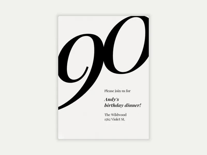 Big Number: Milestone Birthday - featured - Invitation