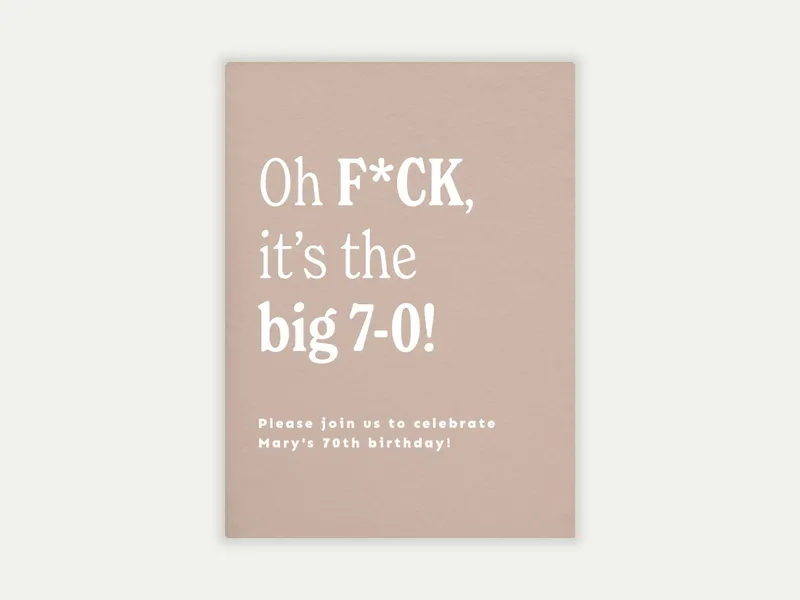 Oh! It's a Big Birthday - 70th_birthday - Invitation