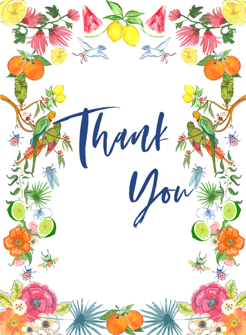 Birds and Blooms - thankyou_cards - Card