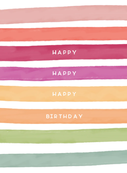 Birthday Stripes Card - birthday_kids_cards - Card