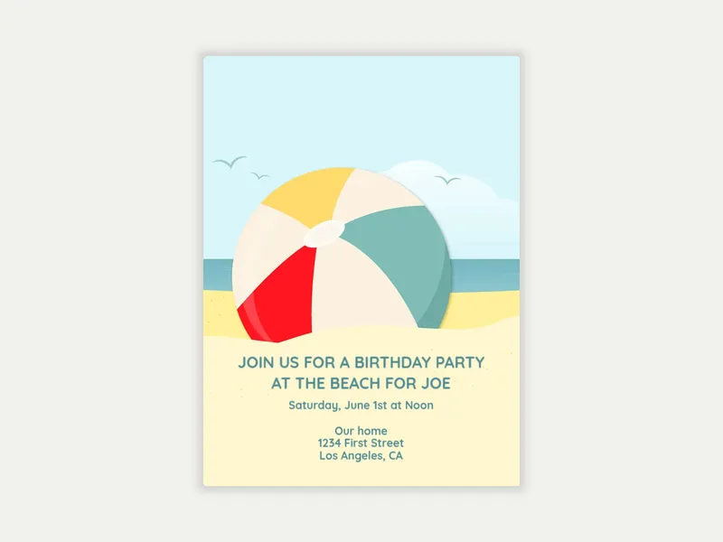 Beach Day Fun - featured - Invitation