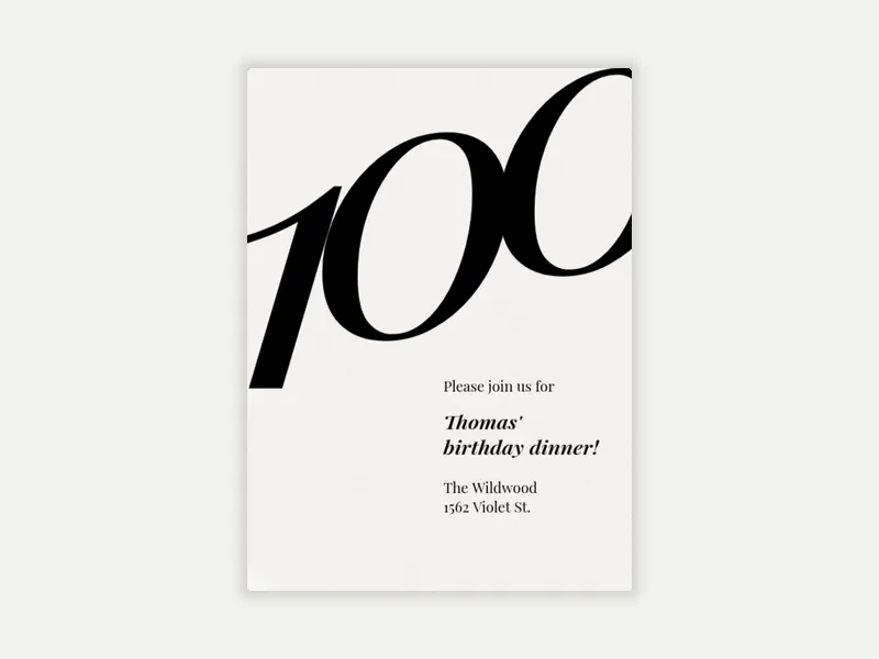 Big Milestone 100th Birthday - 100th_birthday - Invitation