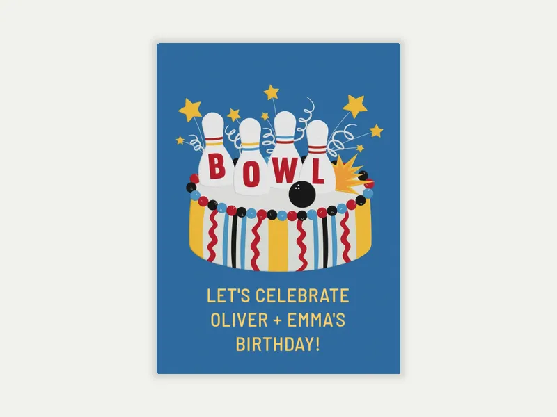Birthday Cake Bowling - featured - Invitation