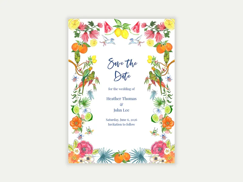 Birds and Blooms - save_the_date - Invitation