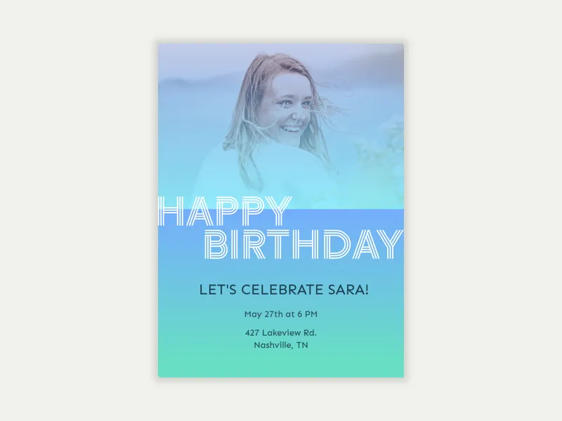 Birthday Gradient Landscape (Photo) - adult_bday_dyo_uyo - Invitation