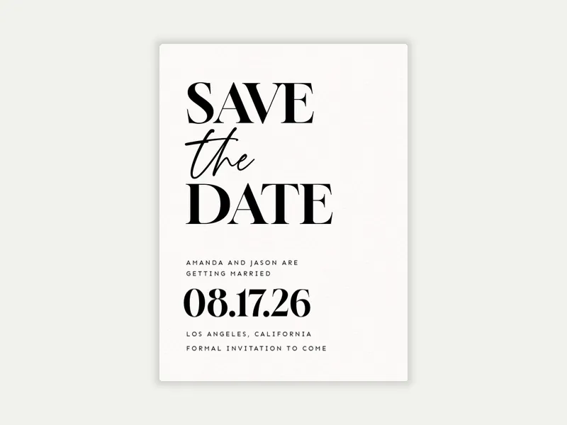 Black Serif - Save the Date - save_the_date_shop - Invitation