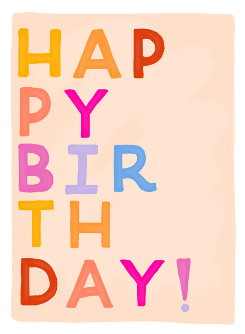 Block Letter Birthday - birthday_adults_cards - Card