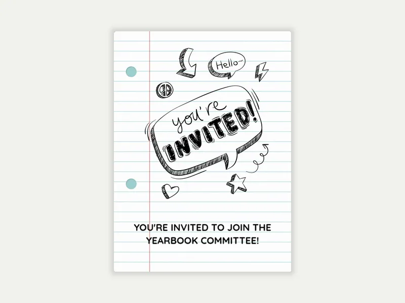 Binder Doodles - school - Invitation