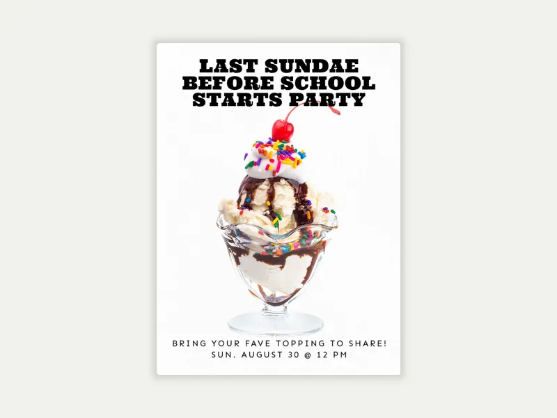 Sundae Party - back_to_school - Invitation