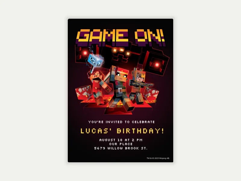 Minecraft: Dungeons - birthday_forkids - Invitation