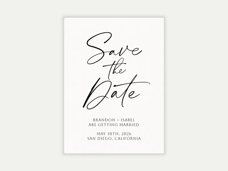 Black Script Save the Date - save_the_date_shop - Invitation