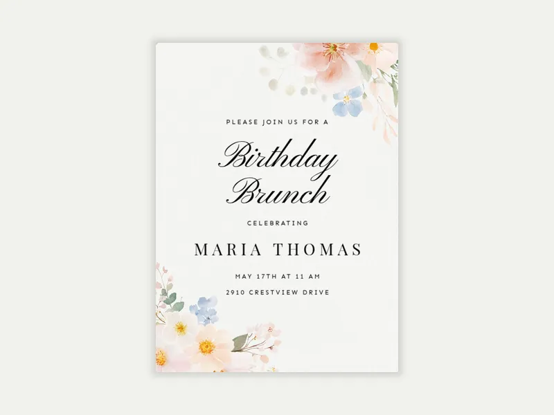 Blossom Corner - adults - Invitation