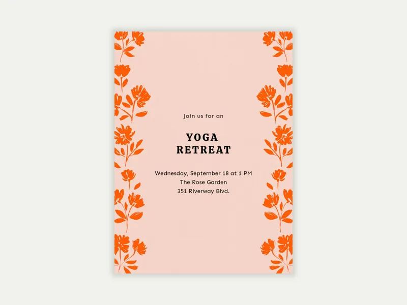 Orange Floral Border - appreciation_events - Invitation