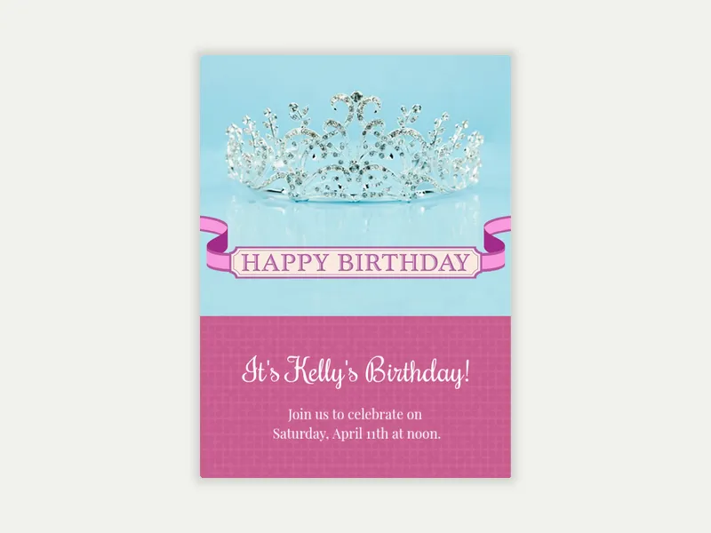 Birthday Tiara - quinceanera - Invitation