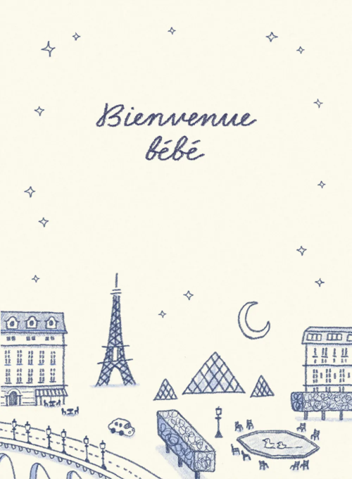 Bonjour Bébé Baby Shower - baby_shower_cards - Card