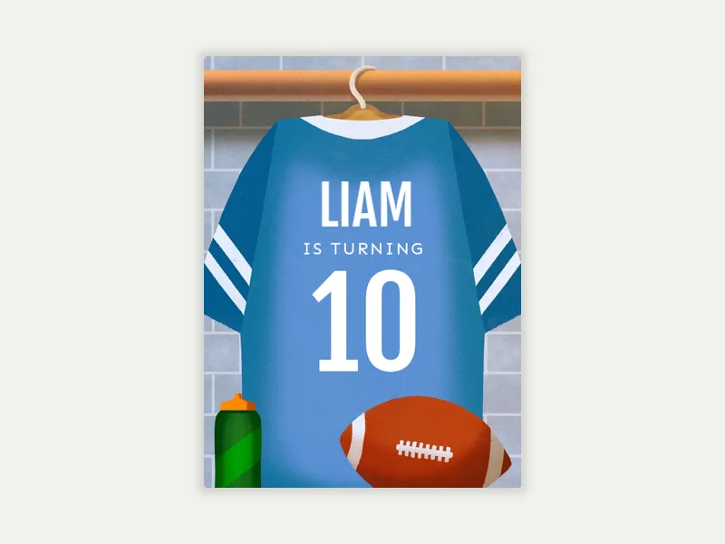 Blue Football Jersey - football - Invitation