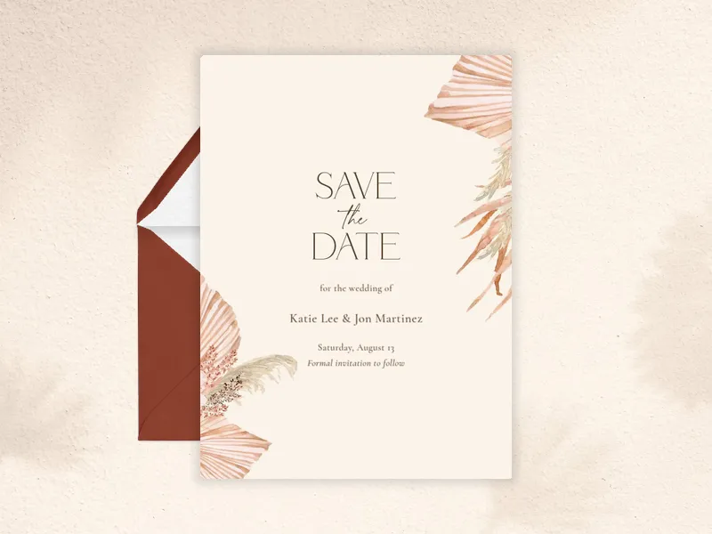 Boho Pampas - save_the_date - Invitation