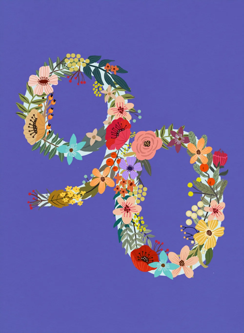 Botanical Birthday - 90 - birthday_cards - Card