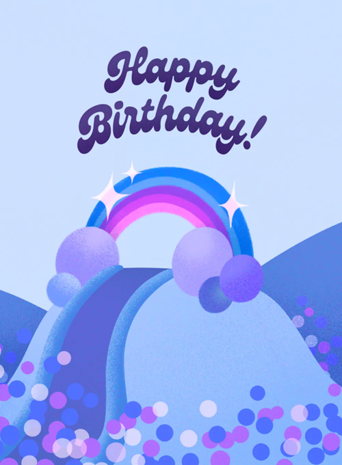 Blue Rainbow Ball Pit Birthday Card - birthday_kids_cards - Card