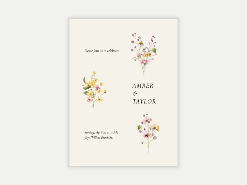 Bountiful Bouquet - engagement - Invitation