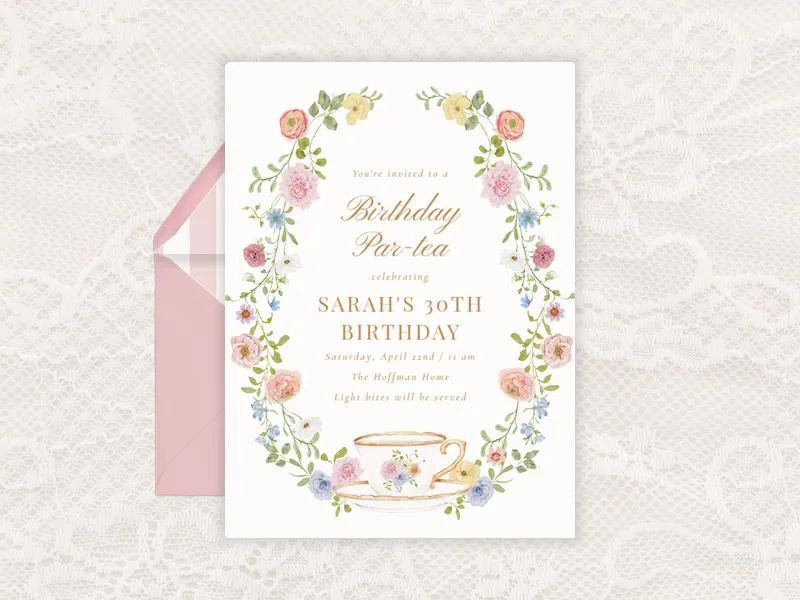 Botanical Tea - birthday_foradults - Invitation