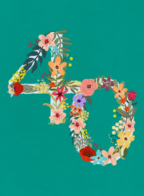 Botanical Birthday - 40 - birthday_cards - Card