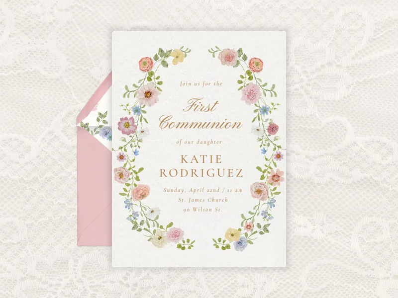 Botanical Ring - first_communion - Invitation